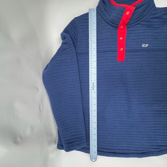 Vineyard Vines Womens 1/4 Snap Quilted Channel Placket Pullover Sweater Top Med - Picture 14 of 16